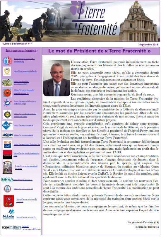 Lettre d’information numéro 7 (septembre 2014)