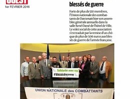 La section de Dax de l’Union nationale des combattants soutient Terre Fraternité (janvier 2016)