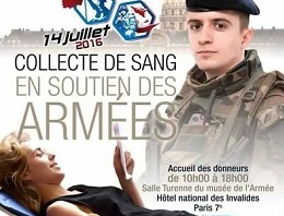 « Piqûre de rappel » sur le don du sang aux Invalides