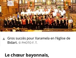 Sud-Ouest revient sur le concert du choeur Xaramela (26 septembre 2016)