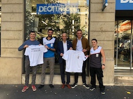 Remise des t-shirts à l’équipe « Terre Fraternité » des 20 km de Paris (5 octobre 2018)