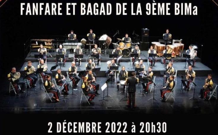 Concert de la fanfare et du bagad du la 9e BIMa à Saint Martin d’Oney (2 décembre 2022)
