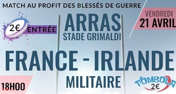 France-Irlande de rugby militaire à Arras (21 avril 2023 à 18h00)