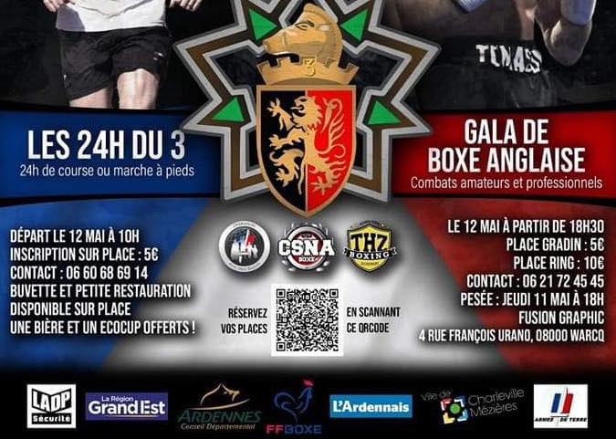 Gala de boxe et course à pied organisés par le 3e RG à Charleville-Mézières (12 mai 2023)